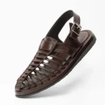"Handcrafted Brown Leather Sandals for a Cool Summer Look" - Image 3